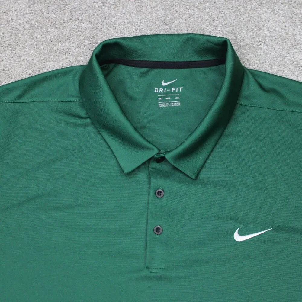Nike Polo Shirt Mens 4XLT XXXXL-Tall Green Dri-Fit 100% Polyester Short Sleeve - Picture 5 of 13